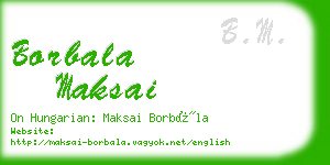 borbala maksai business card